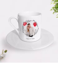 BK Gift Kişiye Özel İsimli Fotoğraflı Türk Kahvesi Fincanı-26 (Beyaz)