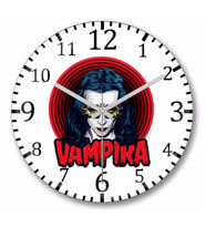Vampira Bow Down to Varpir  Duvar Saati Bombeli Gercek Cam