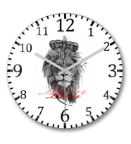 Lion Natureza Duvar Saati Bombeli Gercek Cam