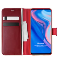 Microsonic Huawei Honor 9X Kılıf Delux Leather Wallet Kırmızı