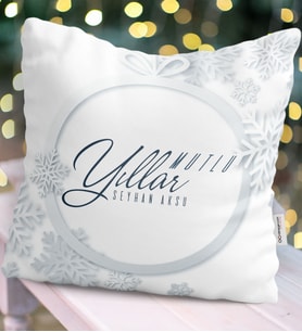 BK Gift Kişiye Özel Yılbaşı Mutlu Yıllar Temalı  Yastık - 14