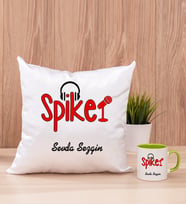 Spiker Kare Yastık ve Yeşil Kupa Bardak