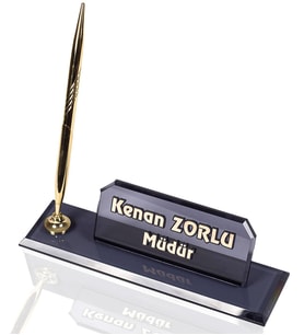 Elf Kristal Masa İsimliği Yeni İş Hediyesi Ofis Masaüstü İsimlik (Siyah)
