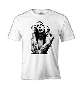 Marilyn Manson Beyaz Erkek Tshirt