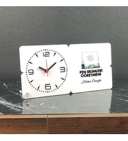 Fen Bilimleri Öğretmeni Ahşap Masa Saati 001
