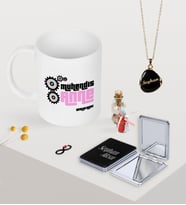 BK Gift Kişiye Özel Mühendis Anne Kupa Ayna ve Siyah Mineli Kolye Seti (Model 1)