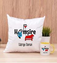 Hemşire Kare Yastık ve Sarı Kupa Bardak
