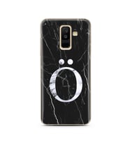 Samsung A6 Plus Siyah Mermer Harf Tasarımlı Telefon Kılıfı Ö-Harfi 