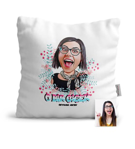 BK Gift Kişiye Özel Kadınlar Günü Temalı Karikatür  Yastık  6