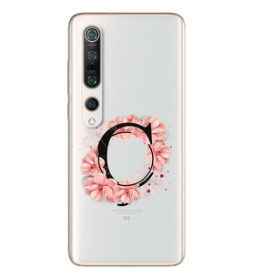 Pembe Çiçekli Harf Tasarım Süper Şeffaf Silikon Telefon Kılıfı Xiomai Mi10- Mi 1