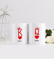 BK Gift Kişiye Özel Kupa Kızı ve Kupa Papaz Tasarımlı İkili Beyaz Kupa Bardak-1