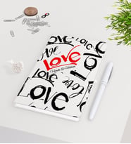 BK Gift Kişiye Özel Sevgililer Günü Beyaz Defter Kalem Seti-70