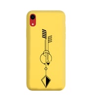 Iphone XR Çizgi Tasarımlı Sarı Lansman Telefon Kılıfı