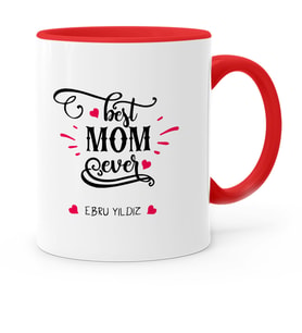 BK Gift Kişiye Özel En İyi Anne Kırmızı Kupa Bardak  6