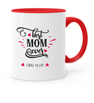 BK Gift Kişiye Özel En İyi Anne Kırmızı Kupa Bardak  6