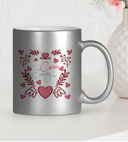 BK Gift Kişiye Özel Sevgililer Günü Temalı Gümüş Yaldızlı Kupa Bardak  35