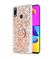 Microsonic Samsung Galaxy M10s Kılıf Glitter Liquid Holder Gold