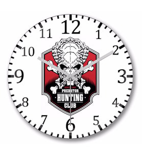 Predator  Hunting Club Duvar Saati Bombeli Gercek Cam