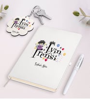 BK Gift Kişiye Özel Evin Prensi Beyaz Defter Kalem ve Anahtarlık Hediye Seti (Model 1)