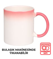 Seramik Degrade Pembe Kupa-istenilen baskılarla