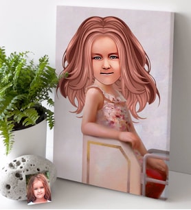 BK Gift Kişiye Özel Kız Çocuk İllüstrasyon Tasarımlı Kanvas Tablo 30x50cm-3