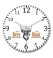 Deer Hunt Duvar Saati Bombeli Gercek Cam