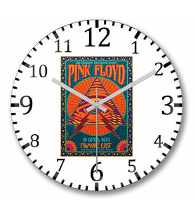 Pink Floyd Dark Side Of The Moon  Duvar Saati Bombeli Gercek Cam