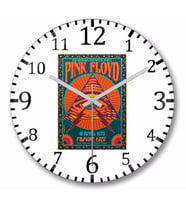 Pink Floyd Dark Side Of The Moon  Duvar Saati Bombeli Gercek Cam