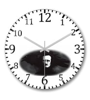Edgar Allan Poe Duvar Saati Bombeli Gercek Cam
