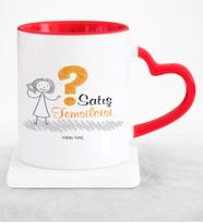 BK Gift Kişiye Özel Mesleki Satış Temsilcisi Kırmızı Kalpli Kupa Bardak  2