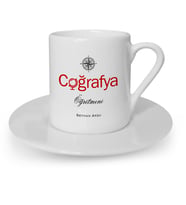 BK Gift Kişiye Özel Coğrafya Öğretmeni Türk Kahvesi Fincanı  1