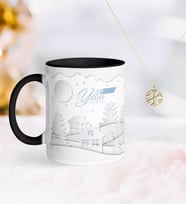 BK Gift Kişiye Özel Yılbaşı Mutlu Yıllar Siyah Kupa ve Kar Tanesi Kolye-23 (Model 1)
