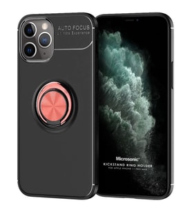 Microsonic Apple iPhone 11 Pro Max Kılıf Kickstand Ring Holder Siyah Rose
