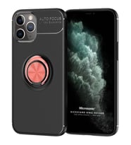 Microsonic Apple iPhone 11 Pro Max Kılıf Kickstand Ring Holder Siyah Rose