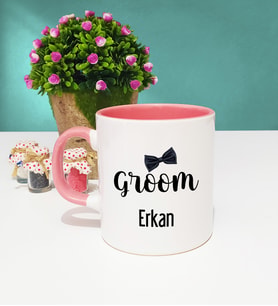 Groom Damat Tasarımlı Kişiye Özel Groom Damat Kupa Bardak Pembe