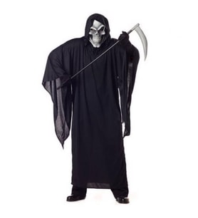 Unisex Yetişkin Halloween Azrail Kostümü (Siyah)