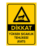 MIGNATIS - Dikkat Yüksek Sıcaklık Tehlikesi Levhası - Sac Malzeme 50x70cm