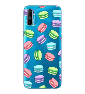 Macaron Tasarımlı Süper Şeffaf Silikon Telefon Kılıfı Oppo Realmi C3