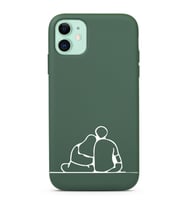 Iphone 11 Çizgi Tasarımlı Koyu Yeşil Lansman Telefon Kılıfı