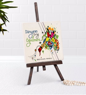 BK Gift Kişiye Özel Dünyanın En iyi Öğretmeni Şovaleli Doğal Taş-27 (Beyaz)