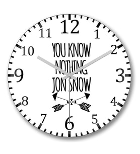 You Know Nothing Jon Snow Duvar Saati Bombeli Gercek Cam