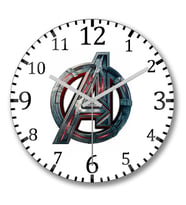 A De Avengers-Vingadores Duvar Saati Bombeli Gercek Cam
