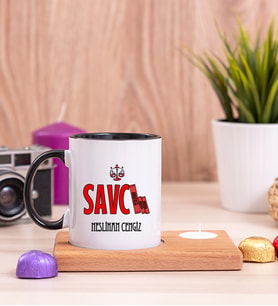 Savcı Ahşap Altlıklı Mumlu Siyah Kupa Bardak
