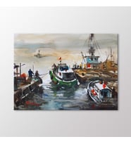 Arty Tablo Suluboya Balıkçı Tekneleri Tablo (Karışık)