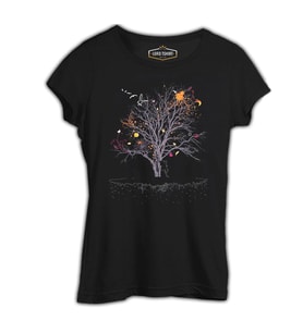 Ağaç Perisi Siyah Kadın Tshirt