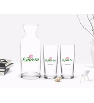 BK Gift Kişiye Özel Renkli Baskılı Isparta Tasarımlı Turistik İkili Rakı Bardağı ve Karaf Hediye Seti-2 (Model 1)
