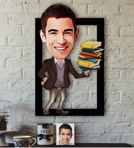 BK Gift Kişiye Özel Bay Öğretmen Karikatürlü 3D Ahşap Tablo-8