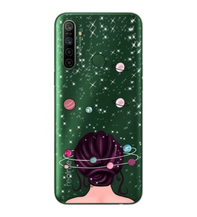 Space Girl Tasarım Süper Şeffaf Silikon Telefon Kılıfı Oppo Realmi 5i