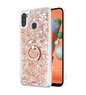 Microsonic Samsung Galaxy A11 Kılıf Glitter Liquid Holder Gold