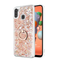 Microsonic Samsung Galaxy A11 Kılıf Glitter Liquid Holder Gold